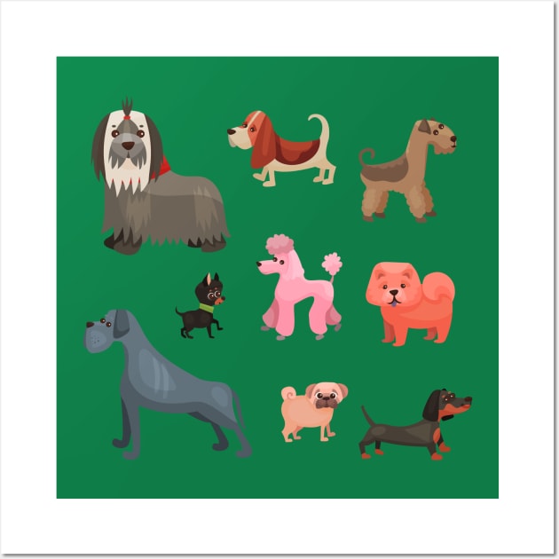 dog breed collection Wall Art by Mako Design 